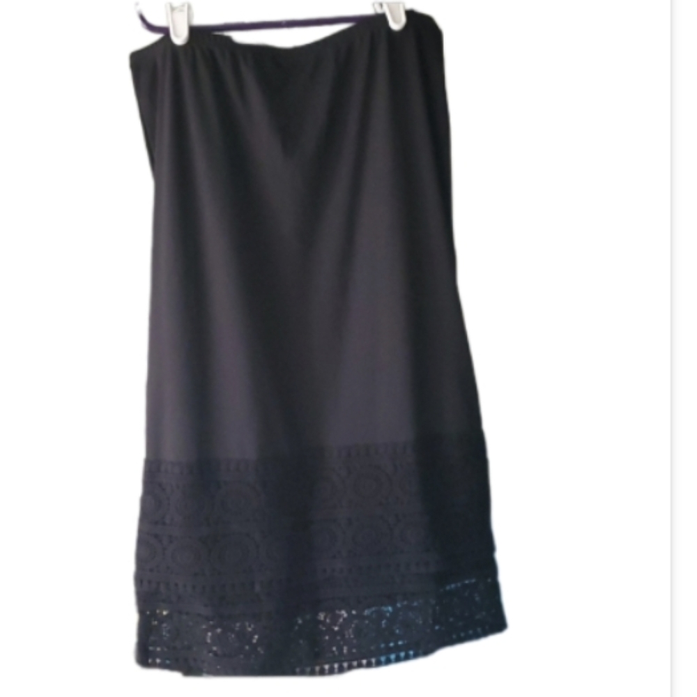 DE‎ Collection Womans Midi Black Lace Skirt Size Medium